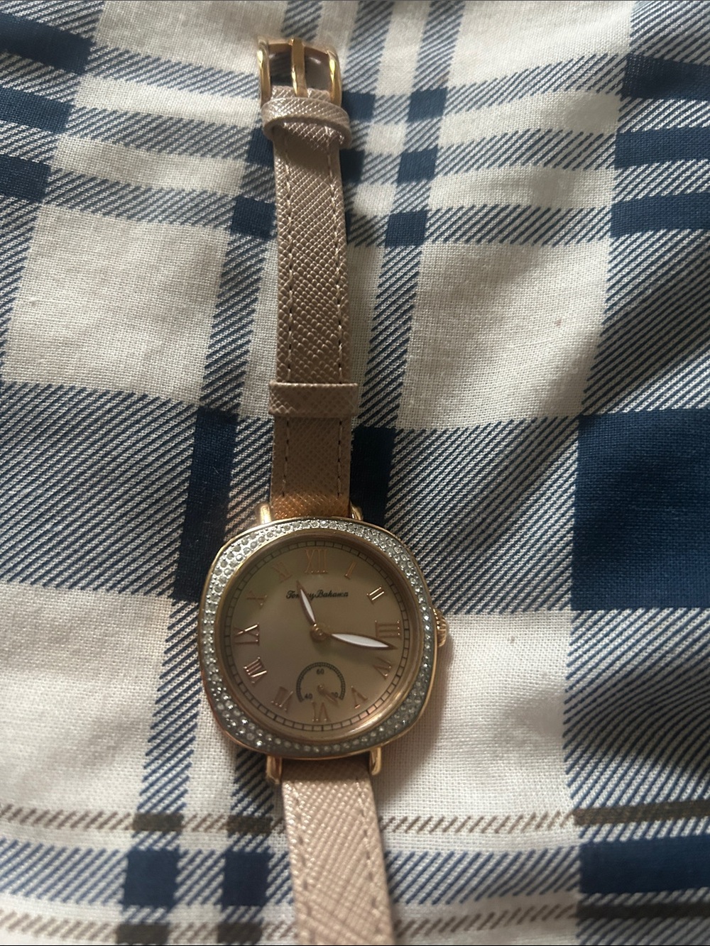 Tommy bahama Gold-Tone Rhinestone Accent Women's Watch in Light Beige